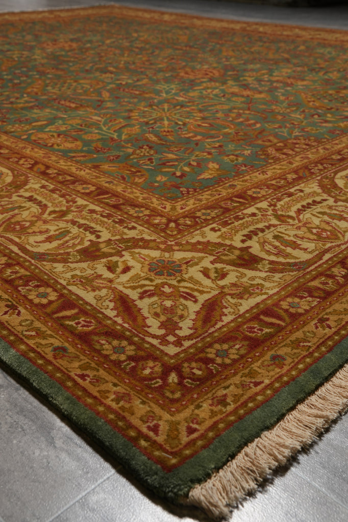8.3 x 10 Green Gold Quality Handmade Agra Rug #PIX-10135