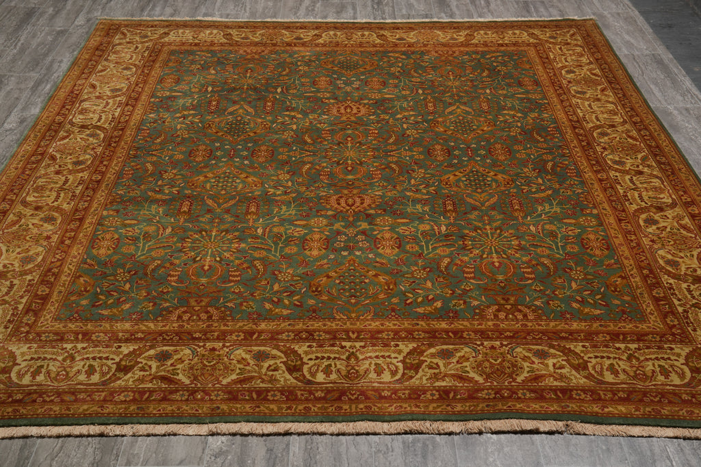 8.3 x 10 Green Gold Quality Handmade Agra Rug #PIX-10135