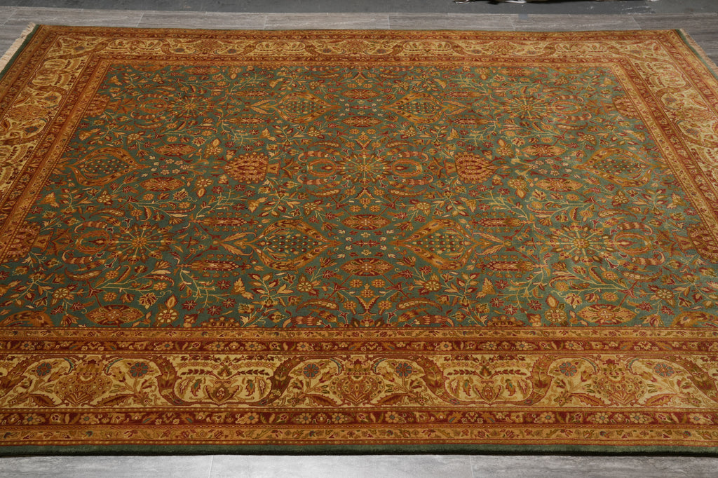 8.3 x 10 Green Gold Quality Handmade Agra Rug #PIX-10135