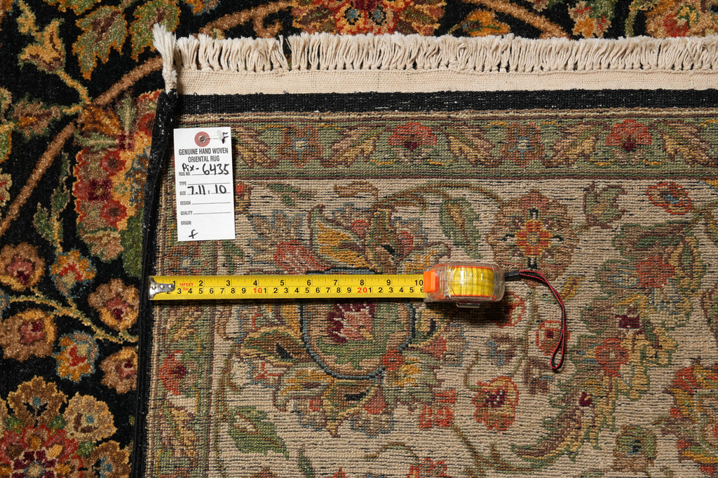 8 x 10 High Quality Wool Jaipur Rug Black Colorfully #PIX-6435