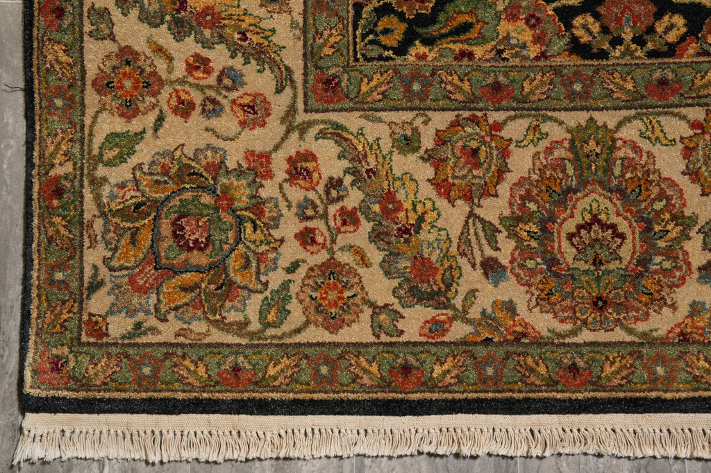 8 x 10 High Quality Wool Jaipur Rug Black Colorfully #PIX-6435