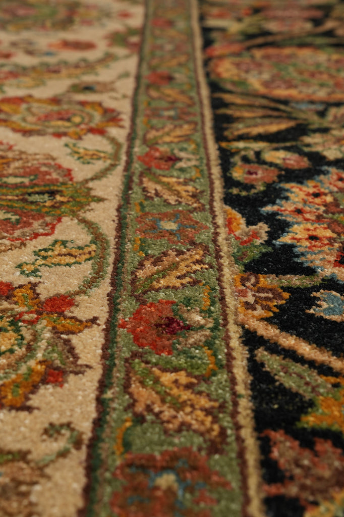 8 x 10 High Quality Wool Jaipur Rug Black Colorfully #PIX-6435