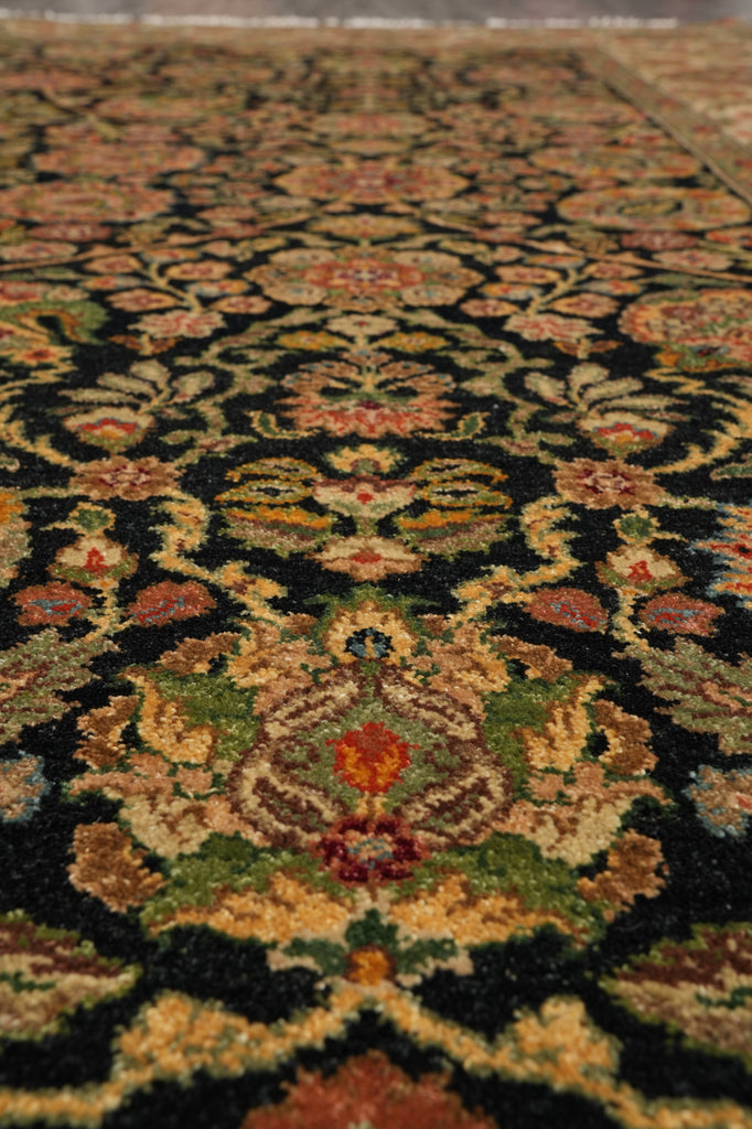 8 x 10 High Quality Wool Jaipur Rug Black Colorfully #PIX-6435