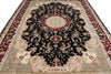 Load image into Gallery viewer, 9 x 12 Fine Quality Wool And Silk Handmade Carpet Black #F-4349
