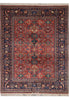 Load image into Gallery viewer, 8 x 10 Rust Blue Fine Quality Wool and Silk Handmade Rug