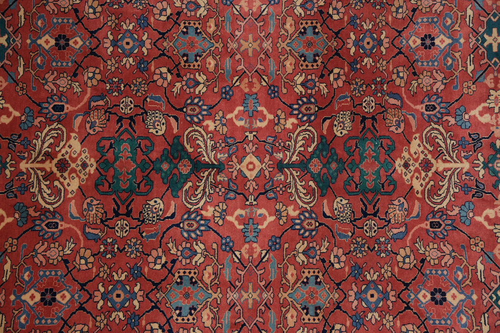 8 x 10 Rust Blue Fine Quality Wool and Silk Handmade Rug #F-4523