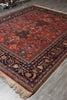 Load image into Gallery viewer, 8 x 10 Rust Blue Fine Quality Wool and Silk Handmade Rug #F-4523