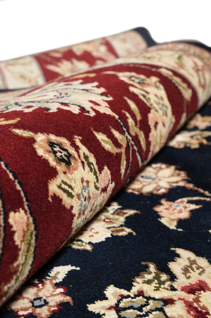 9 x 12 Fine Quality Wool and Silk hand-knotted Rug Black Burgundy #F-4352