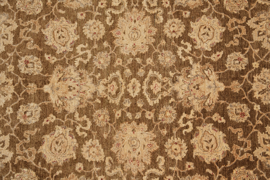 7.7 x 9.8 Olive Handmade Natural Wool Chobi Peshawar Rug #F-4526