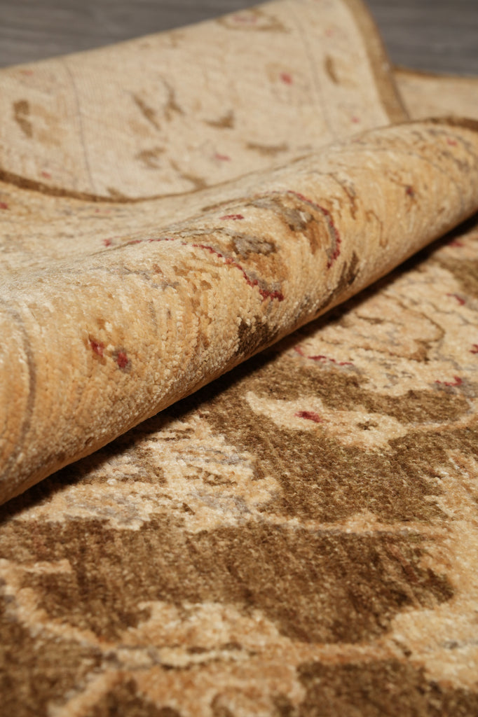 7.7 x 9.8 Olive Handmade Natural Wool Chobi Peshawar Rug #F-4526