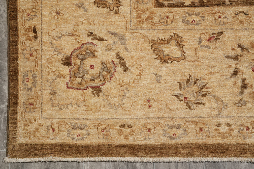 7.7 x 9.8 Olive Handmade Natural Wool Chobi Peshawar Rug #F-4526