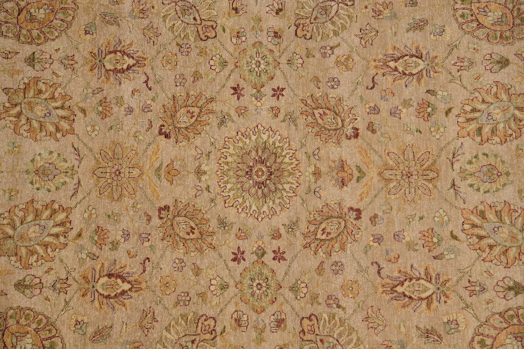 8 x 10 Neutral Light Brown Chobi Peshawar Rug Natural Wool #PIX-8455