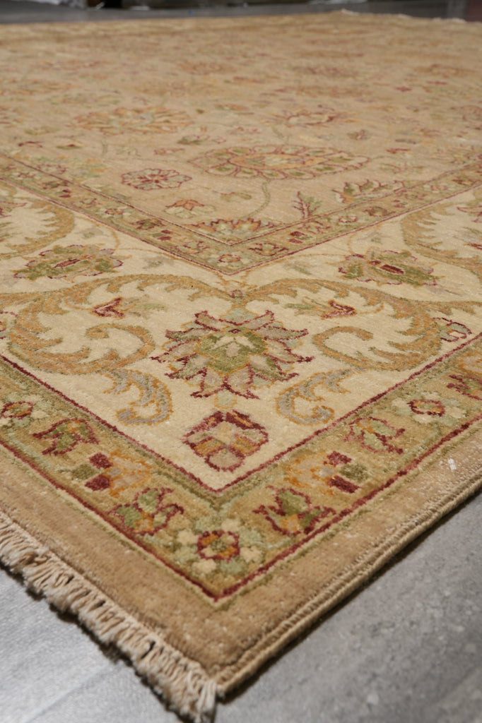 8 x 10 Neutral Light Brown Chobi Peshawar Rug Natural Wool #PIX-8455