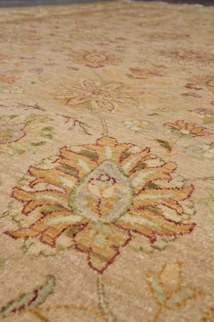 8 x 10 Neutral Light Brown Chobi Peshawar Rug Natural Wool #PIX-8455