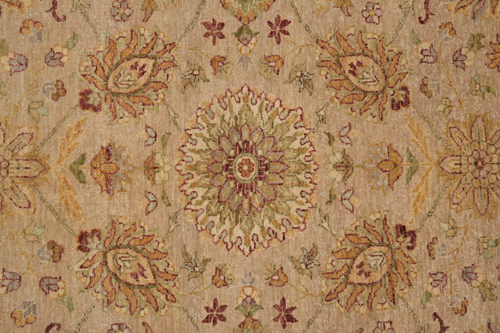 8 x 10 Neutral Light Brown Chobi Peshawar Rug Natural Wool #PIX-8455
