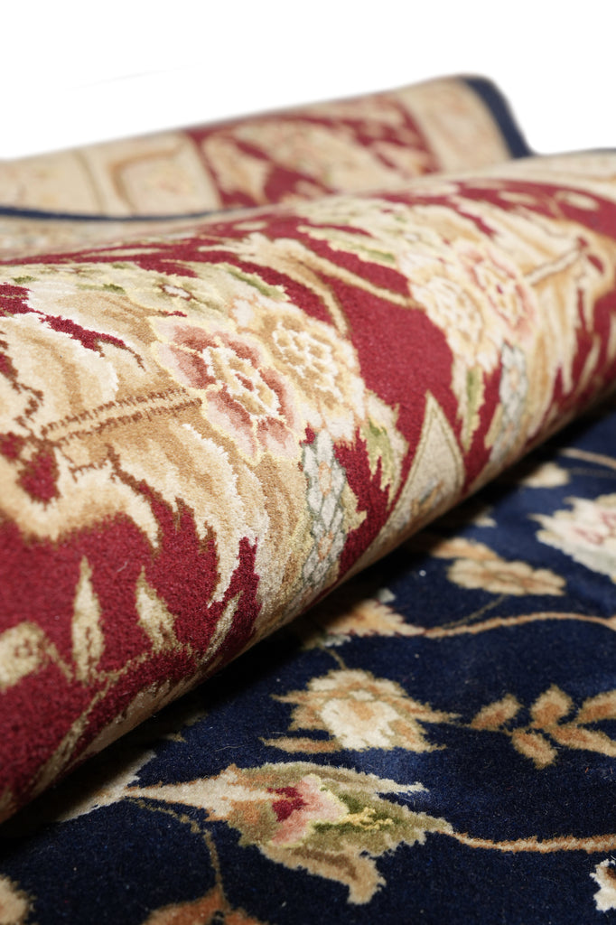 8.7 x 11.8 Midnight Blue Hand-Knotted Rug #F-4355