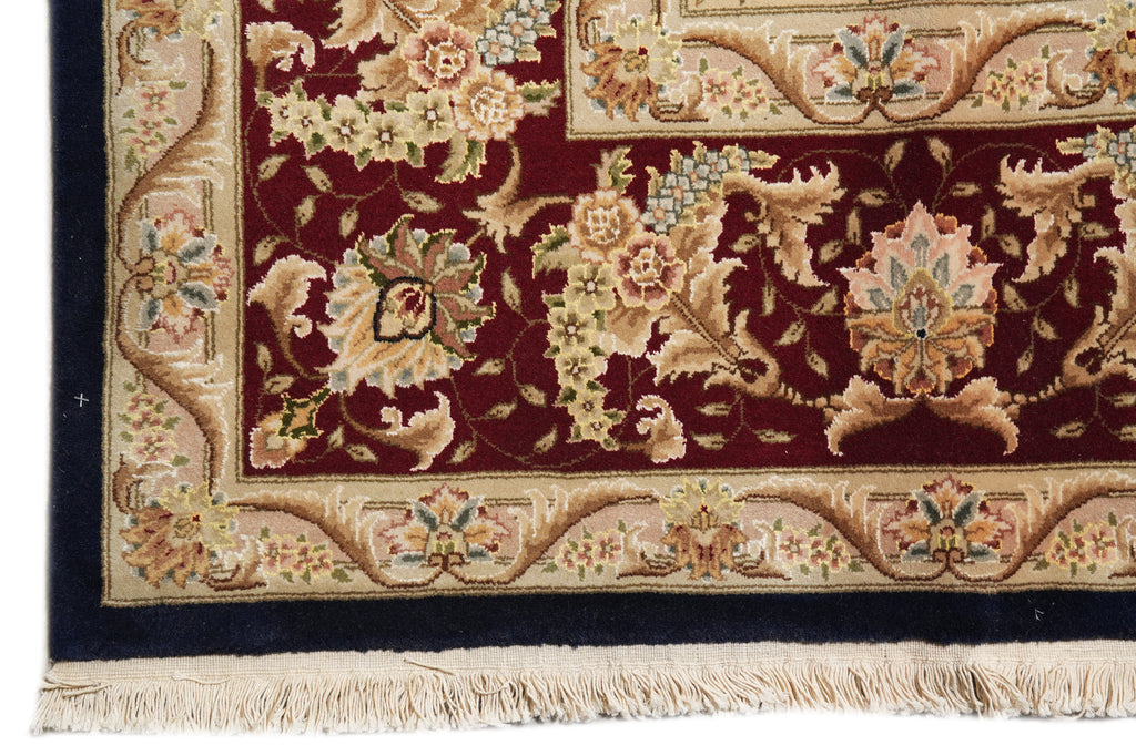 8.7 x 11.8 Midnight Blue Hand-Knotted Rug #F-4355