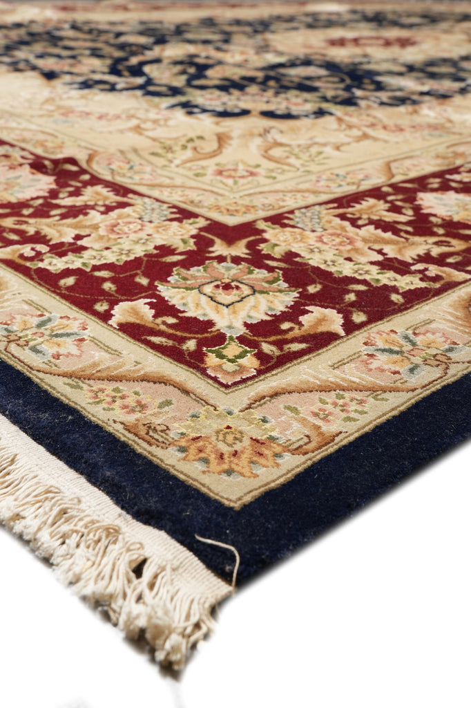 8.7 x 11.8 Midnight Blue Hand-Knotted Rug #F-4355