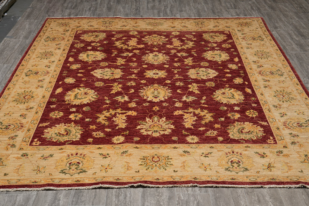 8 x 9.8 Quality Handmade Organic Wool Chobi Peshawar Rug #F-4527