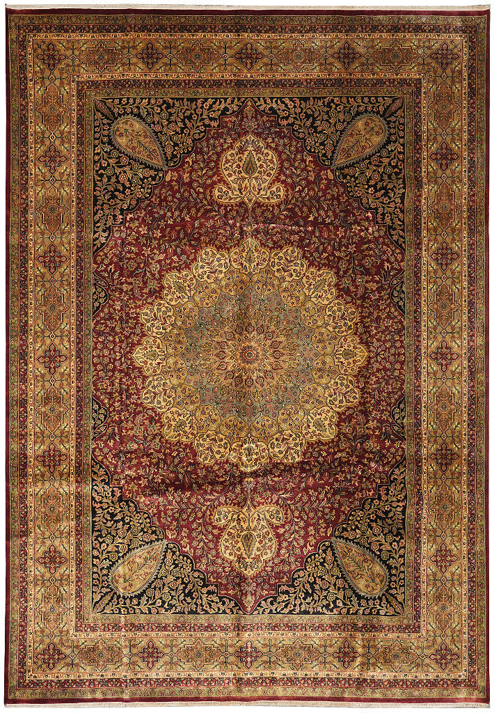 10 x 14 High End Quality Of India Handmade Rug Tabriz Haji #F-4357