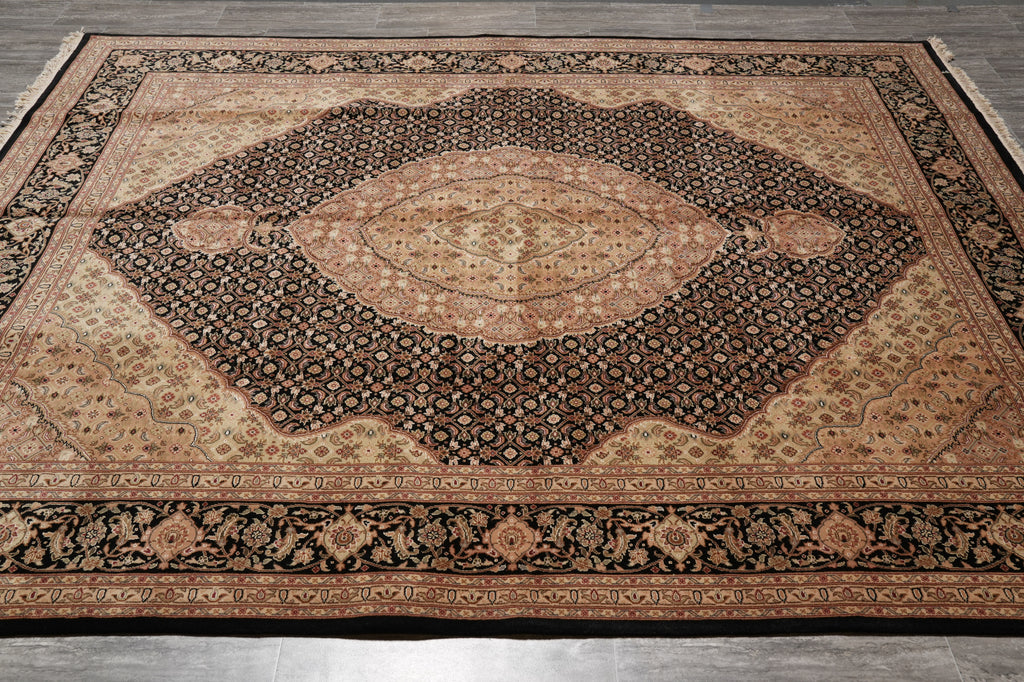 7.9 x 9.9 Quality Handmade Wool and Silk Mahi Tabriz Rug #PIX-15158