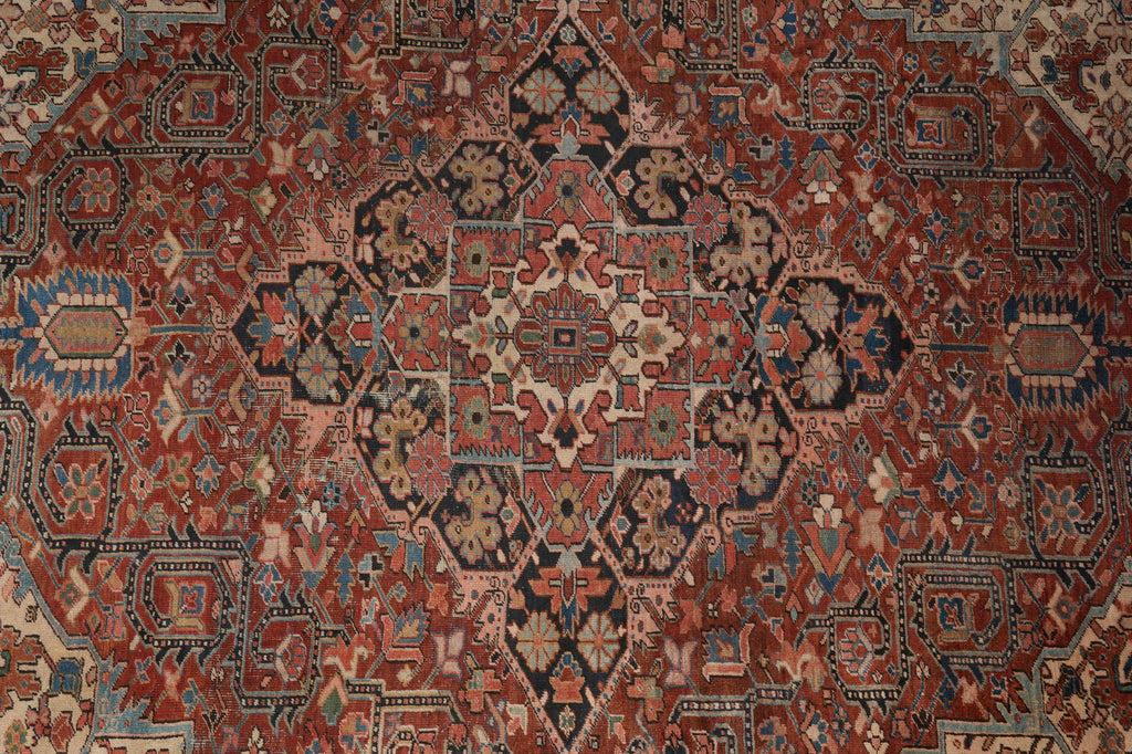 9.8 x 13 Authentic Handmade Persian Heriz Rug #PIX-25474