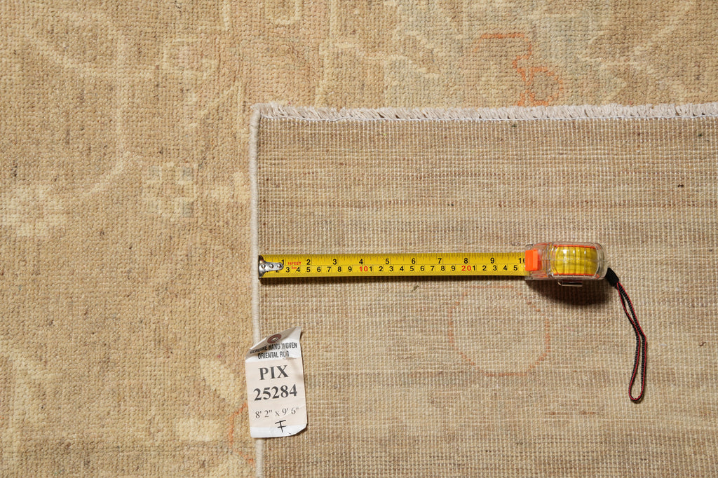 8 x 9.6 Neutral Handmade Chobi Peshawar Rug#PIX-25284
