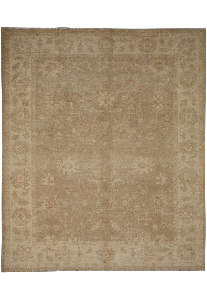 8 x 9.6 Neutral Handmade Chobi Peshawar Rug