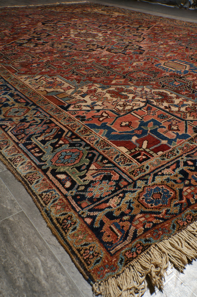 9.8 x 13 Authentic Handmade Persian Heriz Rug #PIX-25474