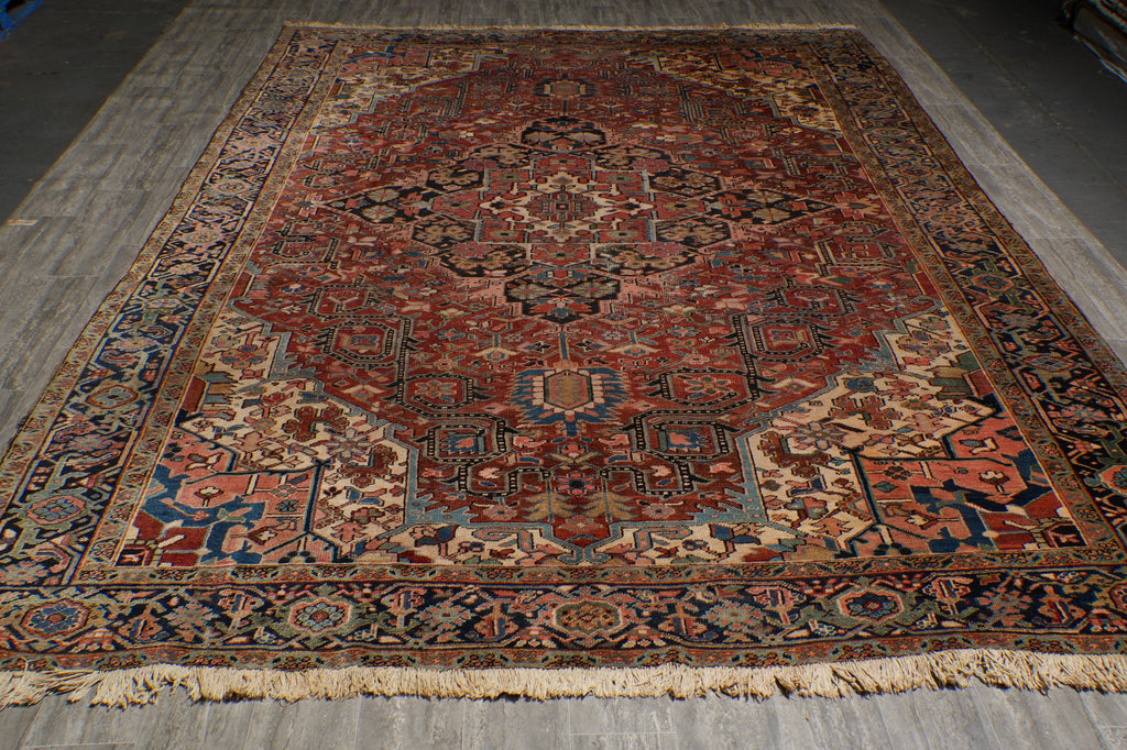 9.8 x 13 Authentic Handmade Persian Heriz Rug #PIX-25474
