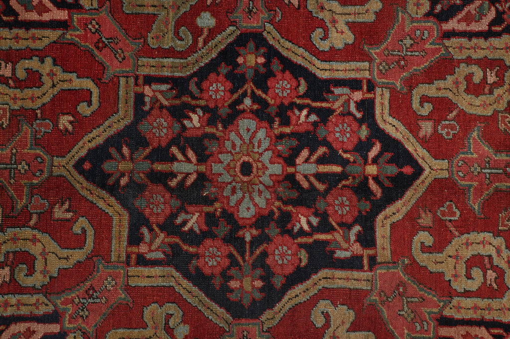 9.5 x 12.4 Rare Persian Semi-Antique Unusual Heriz Serapi Rug #PIX-23590