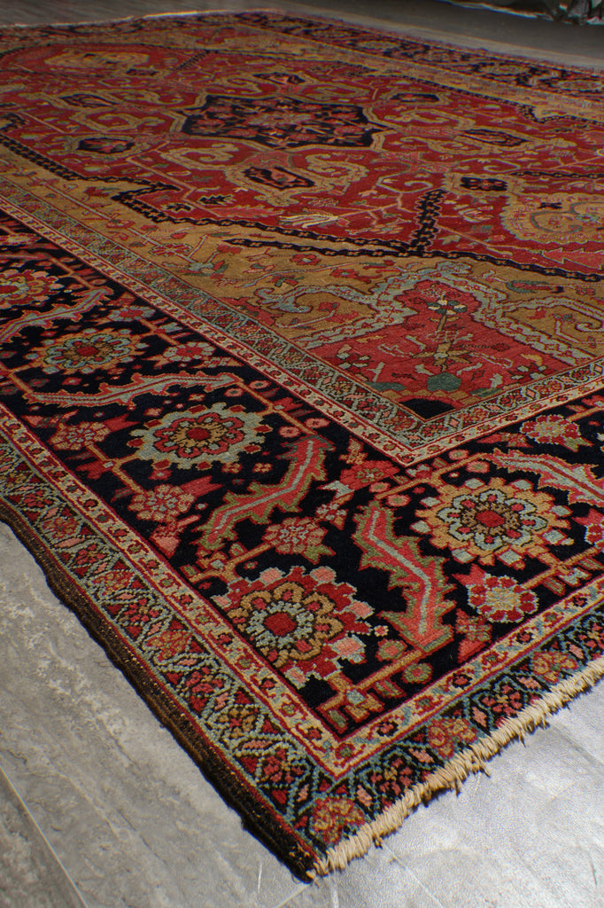 9.5 x 12.4 Rare Persian Semi-Antique Unusual Heriz Serapi Rug #PIX-23590