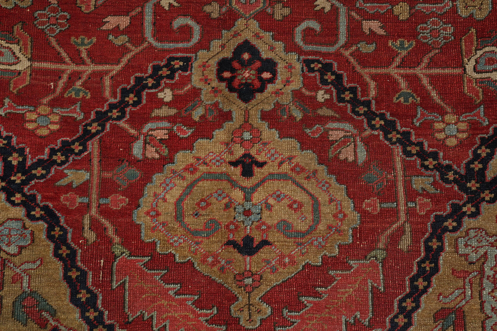 9.5 x 12.4 Rare Persian Semi-Antique Unusual Heriz Serapi Rug #PIX-23590