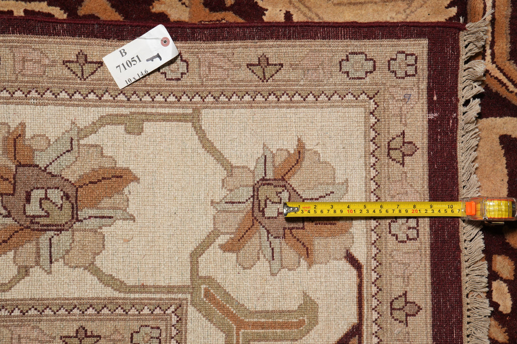 10 x 14.6 Plum Eggplant New Agra Handmade Rug 71051