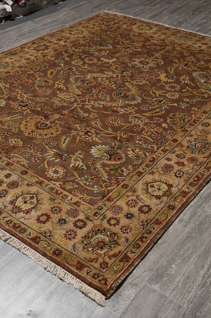 7.7 x 10 Brown Quality Handmade Rug Beautiful #PIX-804-122
