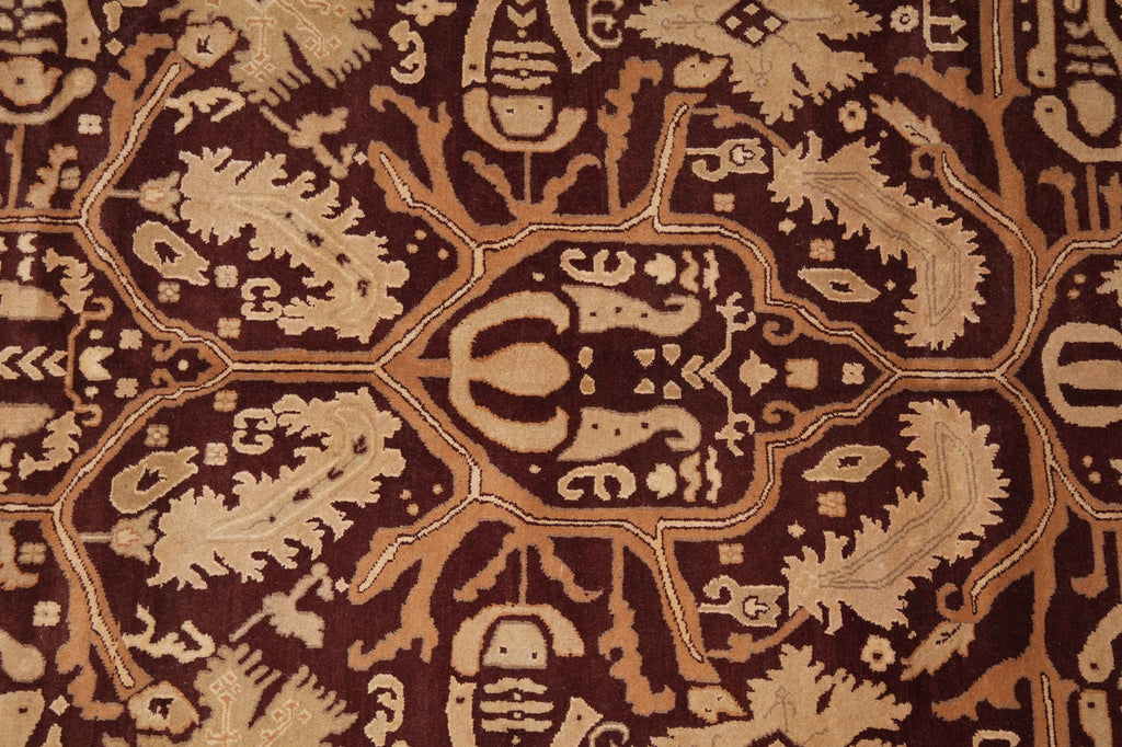 10 x 14.6 Plum Eggplant New Agra Handmade Rug 71051