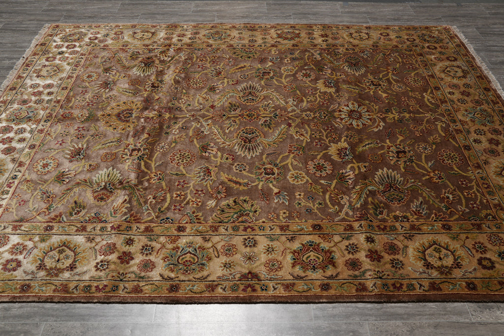 7.7 x 10 Brown Quality Handmade Rug Beautiful #PIX-804-122