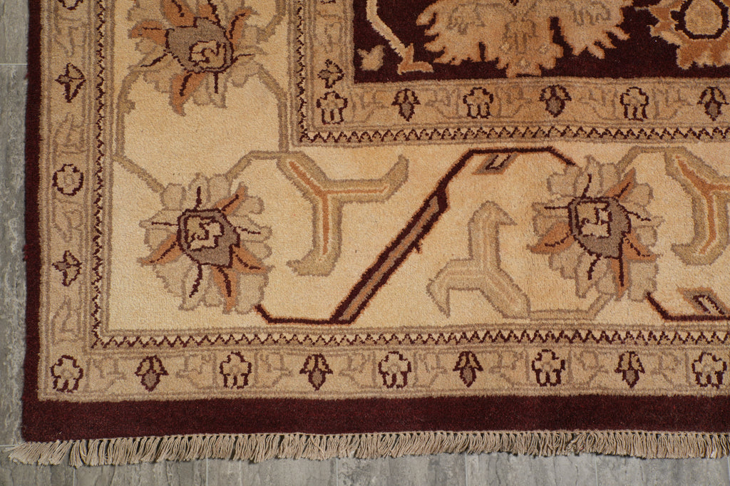 10 x 14.6 Plum Eggplant New Agra Handmade Rug 71051