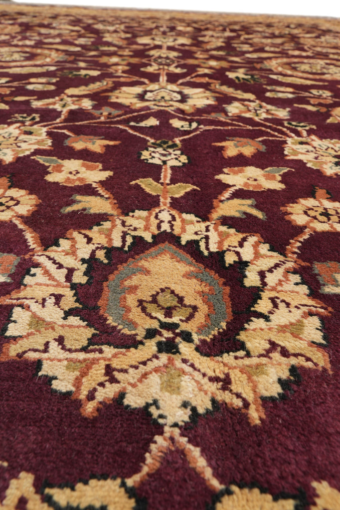 10 x 13.8 Beautiful Quality Wool Handmade Rug Burgundy Gold #F-4360