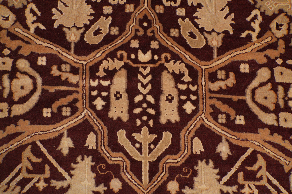 10 x 14.6 Plum Eggplant New Agra Handmade Rug 71051