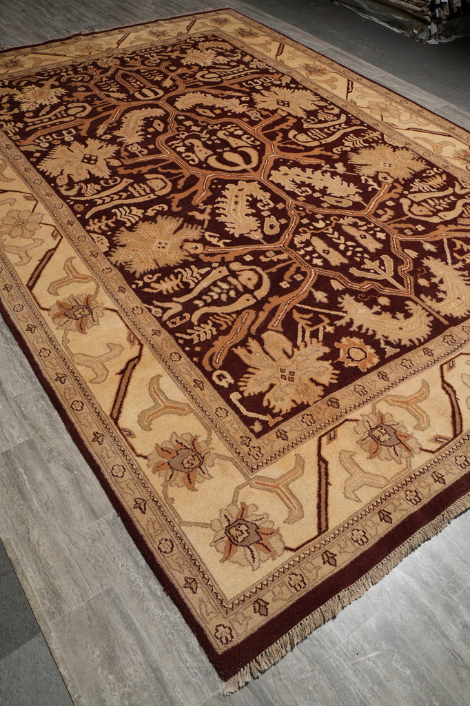 10 x 14.6 Plum Eggplant New Agra Handmade Rug 71051