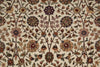 Load image into Gallery viewer, A close-up of an ornate floral patterned rug with cream, beige, brown, and muted pink tones, featuring intricate traditional motifs and vines filling the frame.