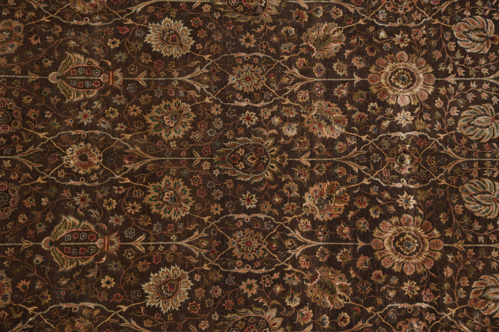 8 x 10 High Quality Wool an Silk Dense Fine Weave Brown #PIX-804-155