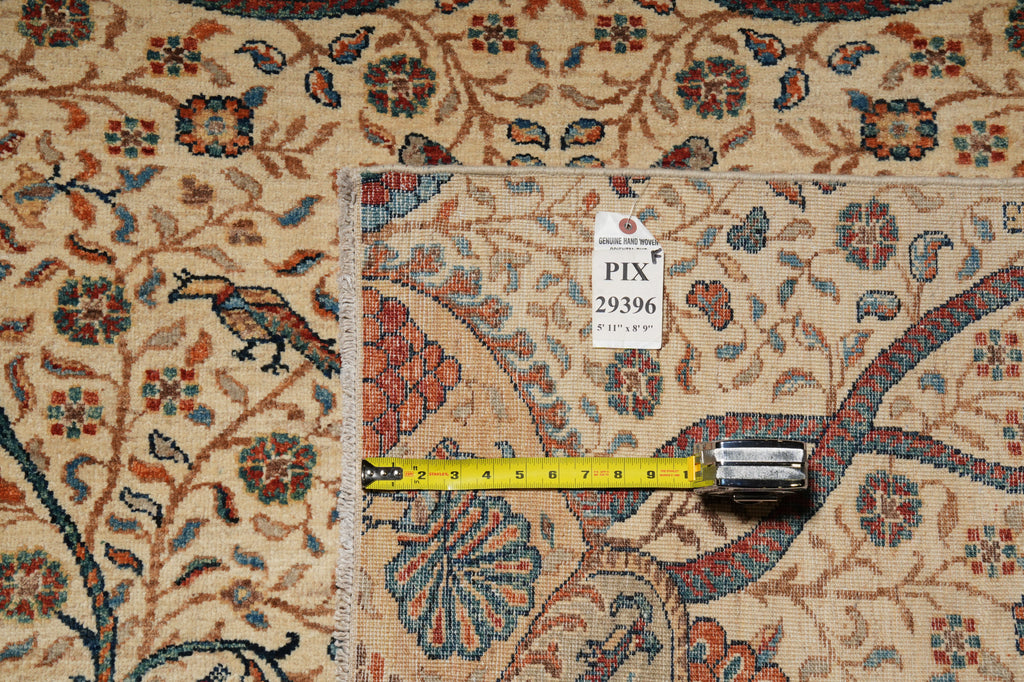 6 x 8.9 Quality Wool Super Kazak Love Peacock Rug #PIX-29396