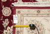 Load image into Gallery viewer, 9.9 x 13.11 Quality Wool And Silk Hand-Knotted Rug Ruby Red Ivory #F-4362