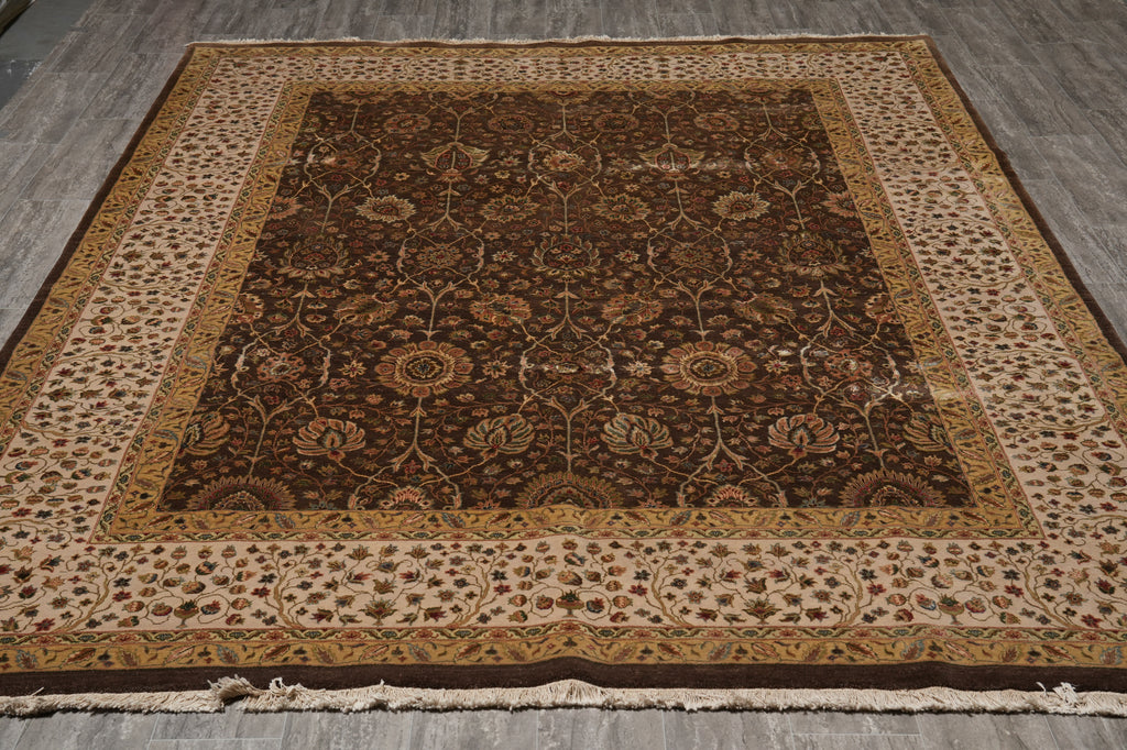 8 x 10 High Quality Wool an Silk Dense Fine Weave Brown #PIX-804-155