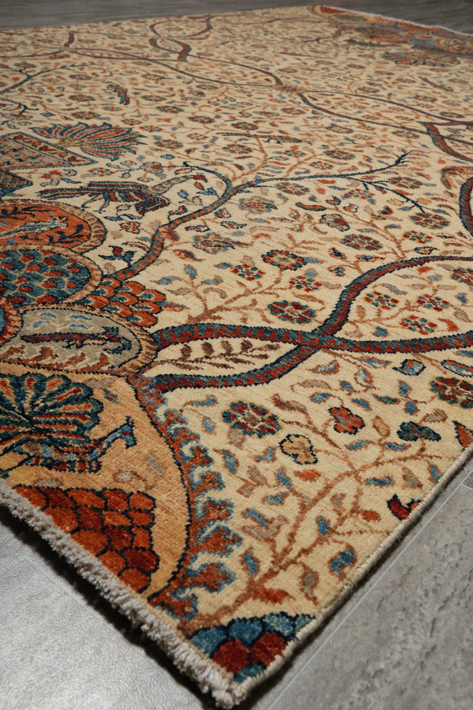 6 x 8.9 Quality Wool Super Kazak Love Peacock Rug #PIX-29396