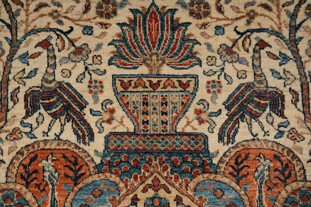 6 x 8.9 Quality Wool Super Kazak Love Peacock Rug #PIX-29396