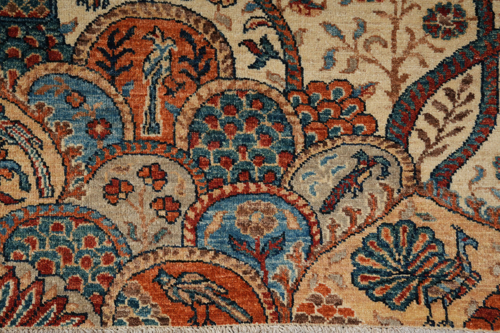 6 x 8.9 Quality Wool Super Kazak Love Peacock Rug #PIX-29396