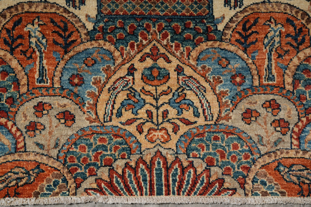 6 x 8.9 Quality Wool Super Kazak Love Peacock Rug #PIX-29396